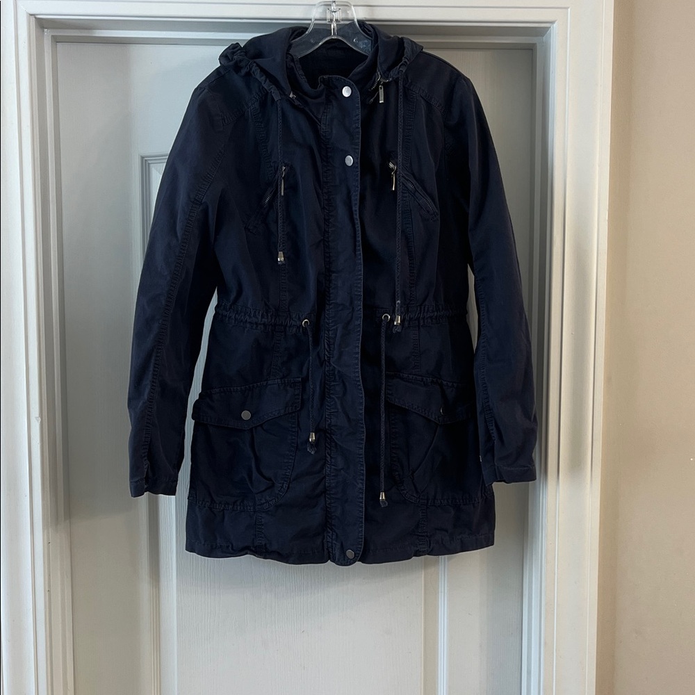 Navy Utility Cargo style Jacket for Women w/ removable hood